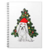 Carnet Noël maltais, Noël Chien maltais de Noël avec chap (Devant)