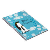 Carnet noël, noël, pingouin, fleurs, bleu, (Côté Droit)