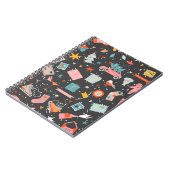 Carnet Noël noir : motif vintage orné. (Côté gauche)