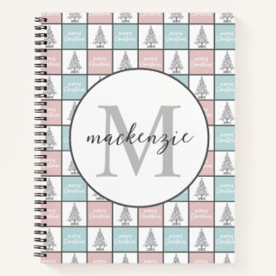 Carnet Noël Pastel Bleu et rose Motif moderne