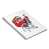 Carnet Noël Père Noël équitation Français Chien-taureaux  (Côté Droit)