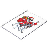 Carnet Noël Père Noël équitation Français Chien-taureaux  (Côté gauche)