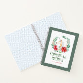 Carnet Noel poinsettia et couronne de licorne (Intérieur)