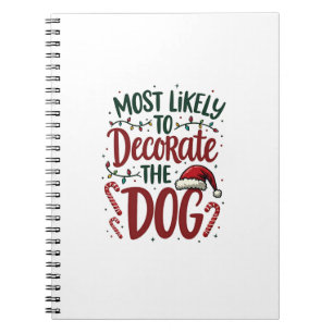 Carnet Noël Probablement Décorer Chien Xmas Famille Enfan