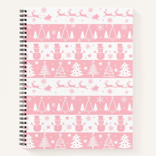Carnet Noël rose mignon hiver (Devant)