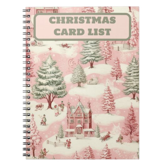 Carnet Noël rose vintage (Devant)
