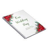 Carnet Noël Rouge Poinsettia Fleurs Wedding planner (Côté Droit)