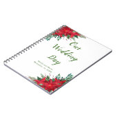 Carnet Noël Rouge Poinsettia Fleurs Wedding planner (Côté gauche)