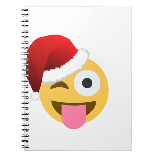Carnet noël santa claus winking emoji (Devant)