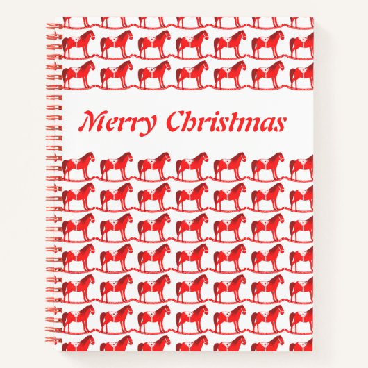 Carnet Noël scandinave Cheval Rocse Custom (Devant)
