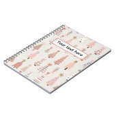 Carnet Noël Scandinave Sapins Roses (Côté gauche)