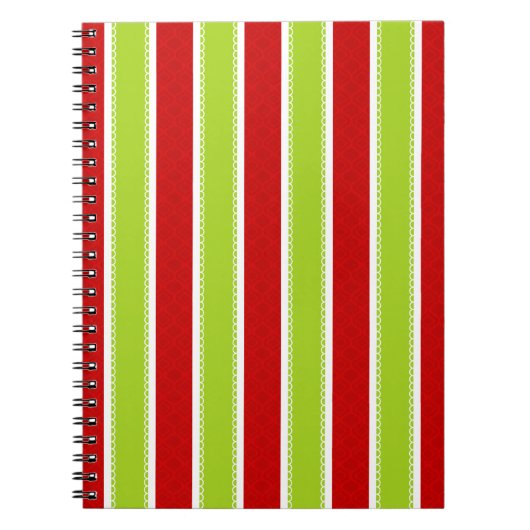 Carnet Noël Vacances Vert & Rouge Motif (Devant)