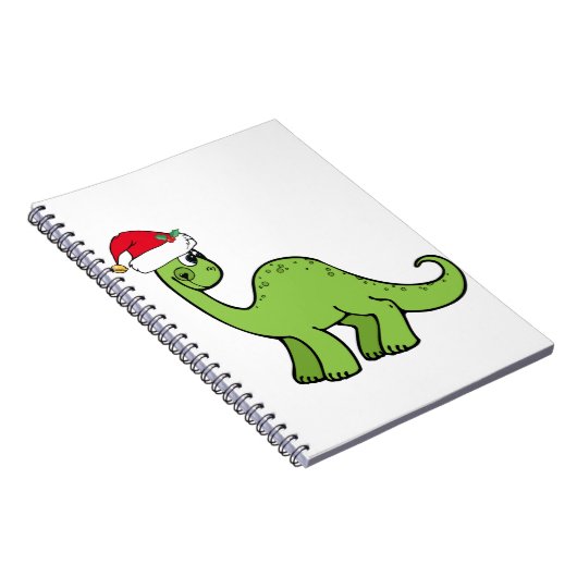 Carnet Noël vert badine le dinosaure Père Noël (Côté Droit)