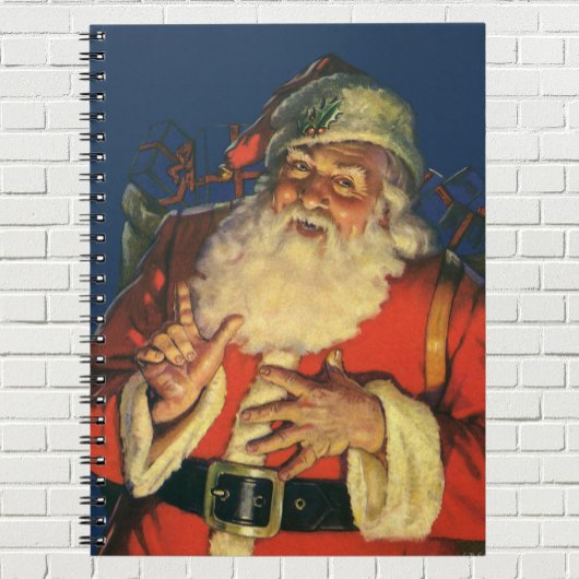 Carnet Noël vintage, Jolly Santa Claus avec jouets