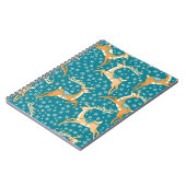 Carnet Noël vintage motif sans couture avec rennes. (Côté gauche)