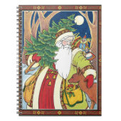 Carnet Noël vintage, Père Noël en Forêt (Devant)