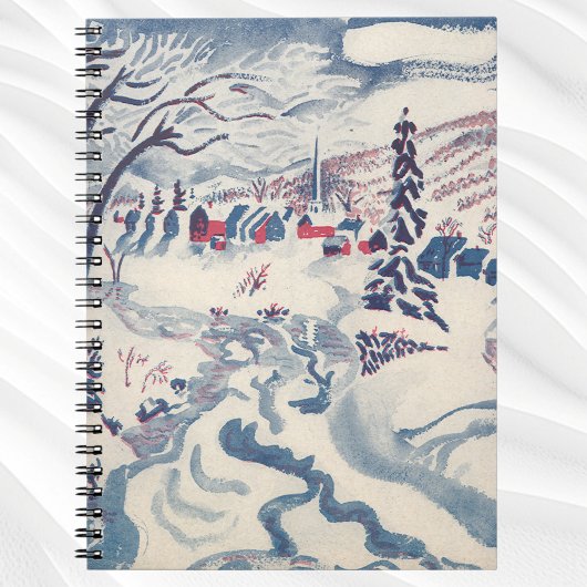 Carnet Noël Vintage, Village d'hiver Neige