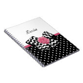 Carnet Nœud à Chevron Rose Points de Nom (Côté Droit)
