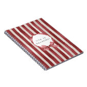 Carnet Nœud à rayures rouges et crème (Côté Droit)
