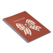 Carnet Nœud Crème Rouge Nom (Côté Droit)