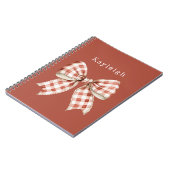 Carnet Nœud Crème Rouge Nom (Côté gauche)
