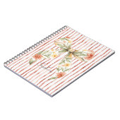Carnet Nœud floral à rayures rouges (Côté gauche)