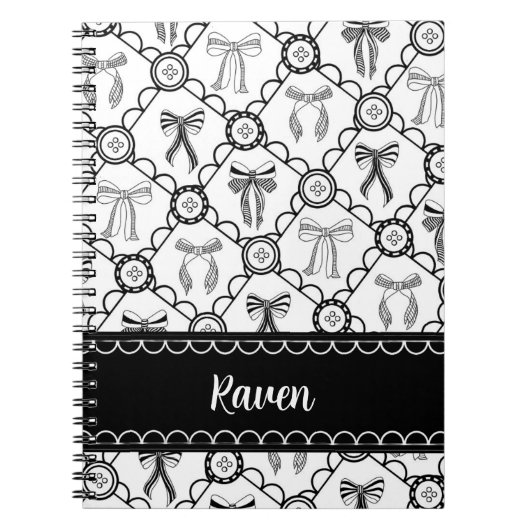 Carnet Nœud Noir Coquette (Devant)