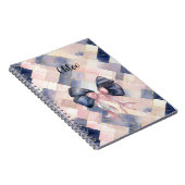 Carnet Nœud Rose Bleu Français Chic (Côté Droit)