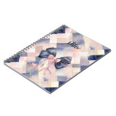 Carnet Nœud Rose Bleu Français Chic (Côté gauche)