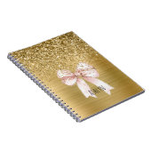 Carnet Nœud Rose Pailleté Or (Côté Droit)