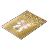Carnet Nœud Rose Pailleté Or (Côté gauche)