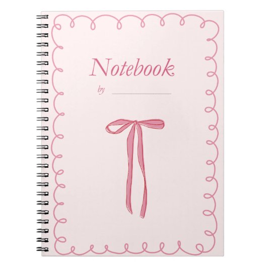 Carnet Nœud ruban rose (Devant)
