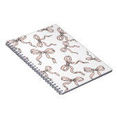 Carnet Nœuds de ruban rose tendance mignons contourné en  (Côté Droit)