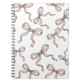 Carnet Nœuds de ruban rose tendance mignons contourné en  (Devant)