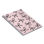 Carnet Nœuds Noirs Mignons et Tendance Rose (Côté Droit)