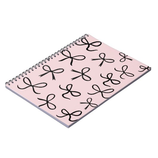 Carnet Nœuds Noirs Mignons et Tendance Rose (Côté gauche)