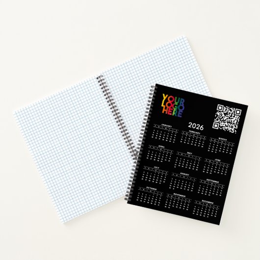 Carnet Noir 2026 Calendrier Business Logo Code QR (Intérieur)