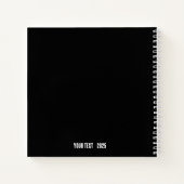 Carnet noir à monogramme personnalisé moderne (Dos)