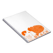 Carnet NOIR AMOUR en ORANGE (Côté Droit)