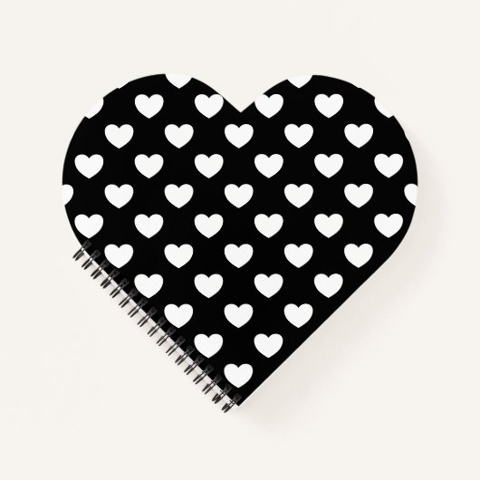 Carnet Noir aux Coeurs Blancs (Devant)