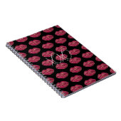 Carnet Noir avec des lèvres rouges XOXO (Côté Droit)