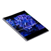 Carnet Noir avec hydrangée violette & Pass Me a un motif  (Côté Droit)