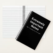 Carnet noir avec notes importantes drôles texte si (À l'intérieur)