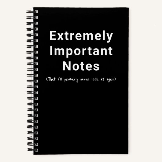 Carnet noir avec notes importantes drôles texte si (Recto)