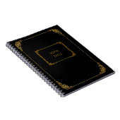Carnet noir avec ornements dorés & votre texte (Côté Droit)