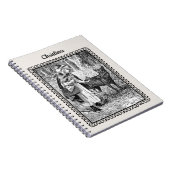 Carnet Noir Blanc Dessin Rouge Chaperon Fleurs Wolf (Côté Droit)