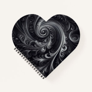 Carnet Noir Blanc Gris Abstrait Moderne Simple Tourbillon