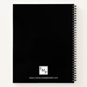 Carnet Noir blanc initiales monogramme moderne (Dos)