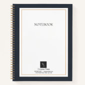 Carnet Noir blanc moderne avec logo d'entreprise (Devant)