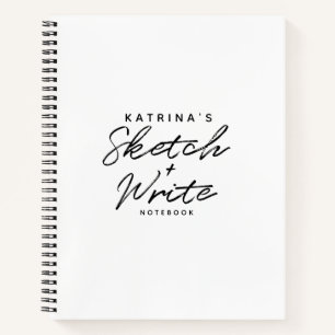 Carnet Noir blanc moderne Croquis simple & Linked